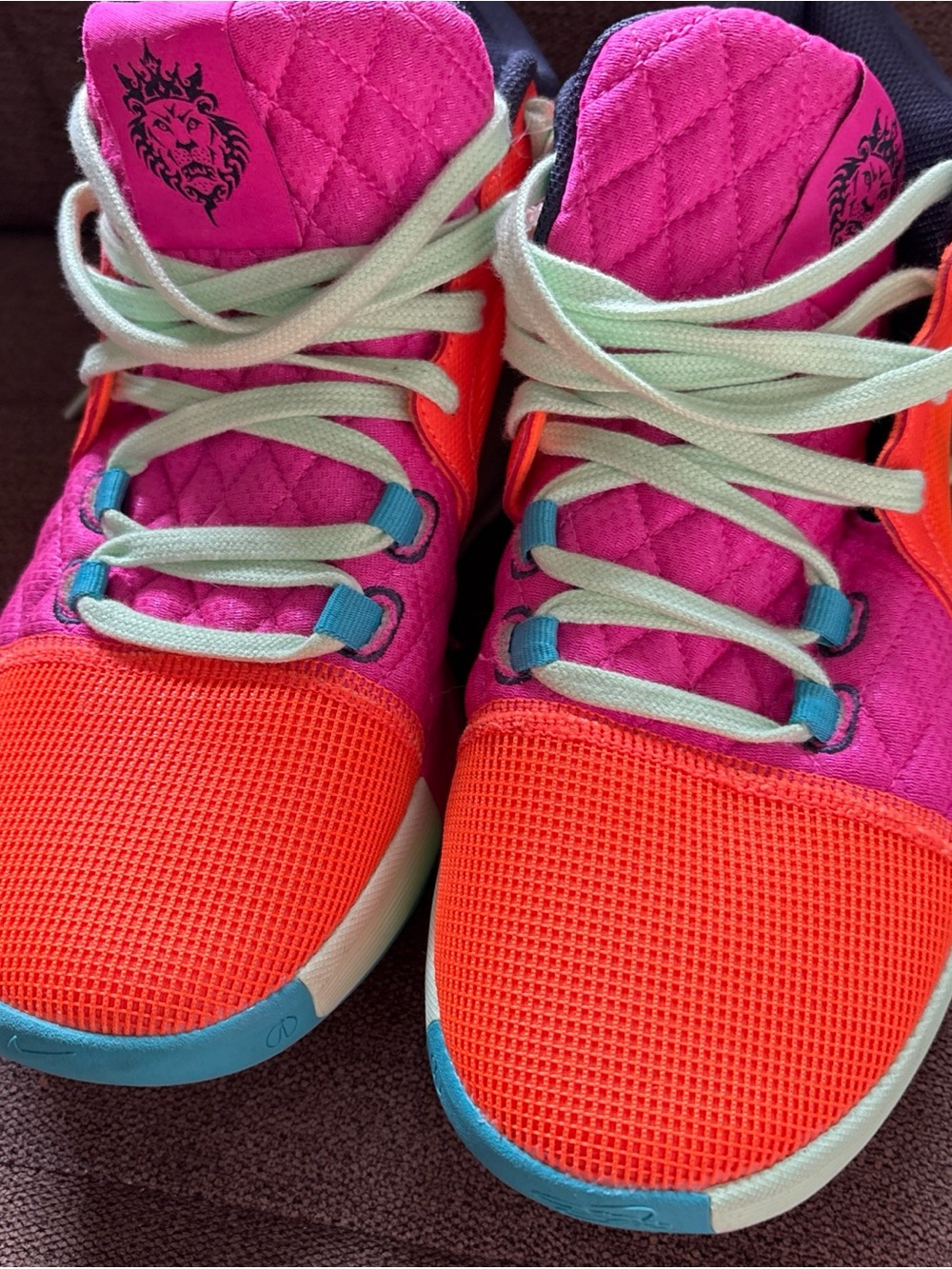 Nike LeBron Witness 8 Total Orange Laser Fuchsia Size 8.5 WORN 1x - Picture 2 of 9
